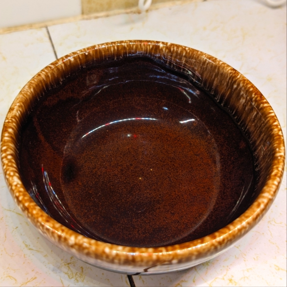 Kathy Kale vintage stoneware oven‎ proof chocolate drip glaze 5"x2.5" soup bowl